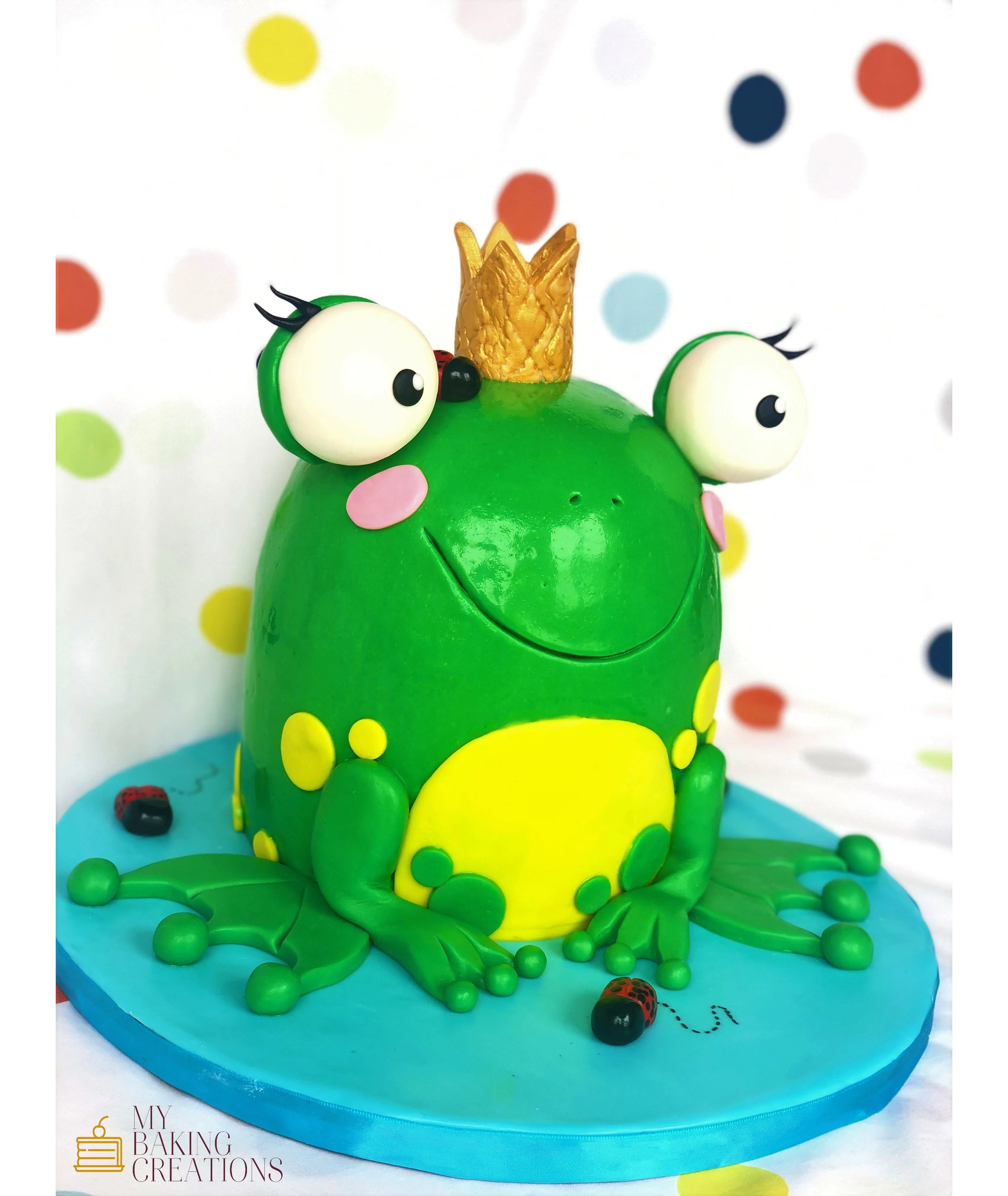 Custom frog prince sculpted birthday cake San Francisco bakery